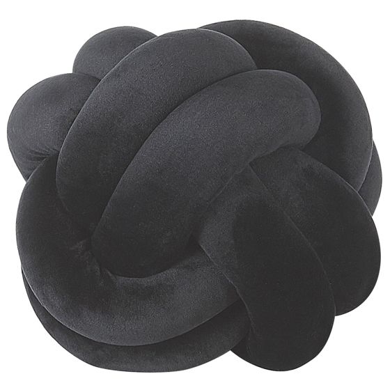 Prydnadskudde MALNI 20 x 20 cm Sammet Svart Monokromt