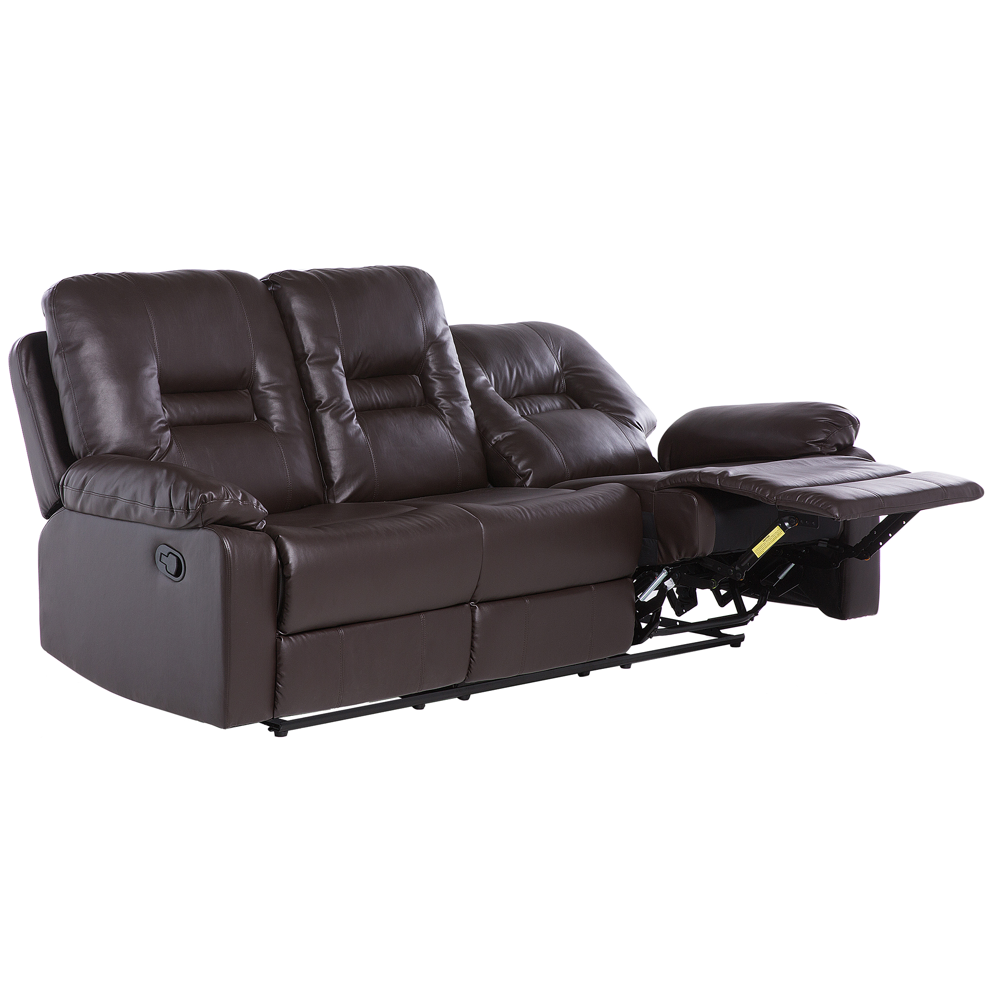 Manuell reclinersoffa 3-sits BERGEN Konstläder Brun