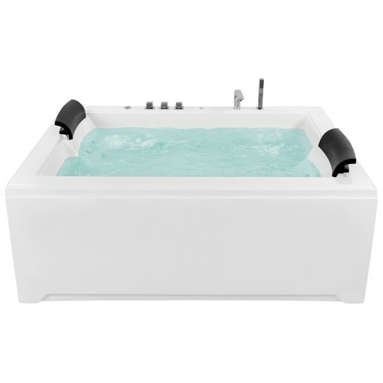 Hörnbubbelbadkar med LED SALAMANCA 1830 x 1420 mm Vit