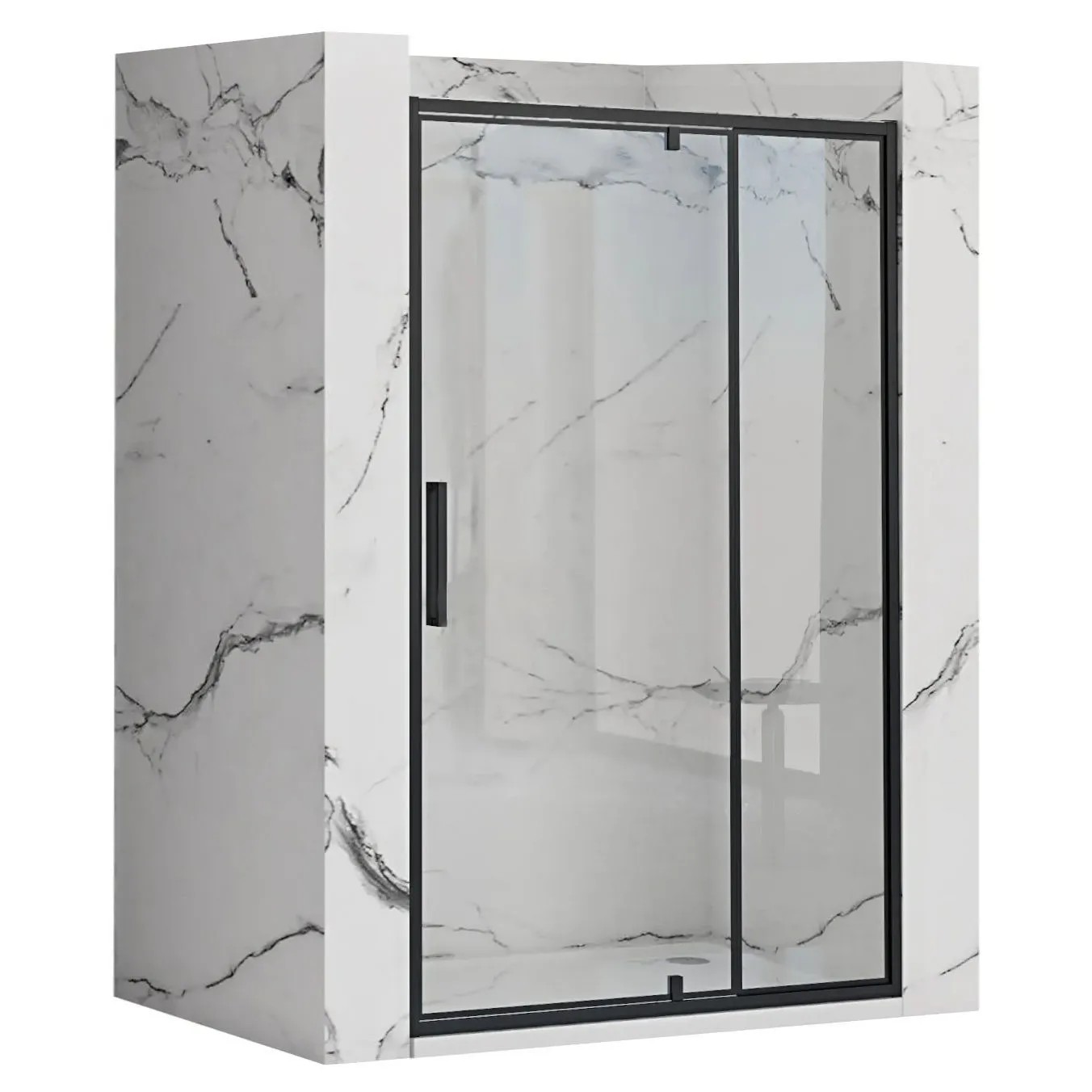 REA Svängbar Duschdörr RAPID SWING 120 Svart, 2,5x120,5x195cm
