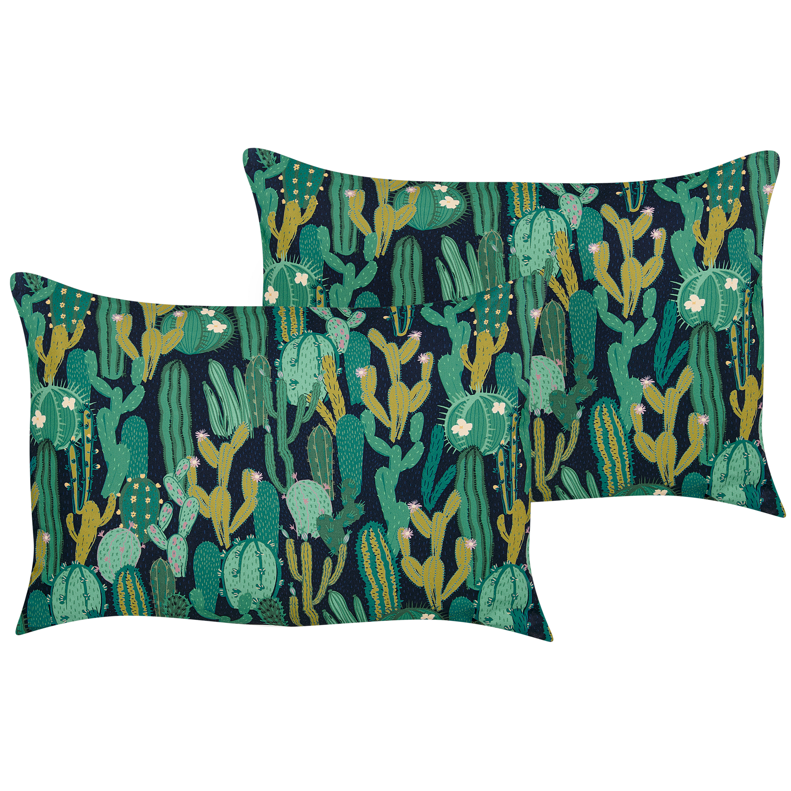Set med 2 utomhusdynor BUSSANA Växtmotiv 40 x 60 cm Grön