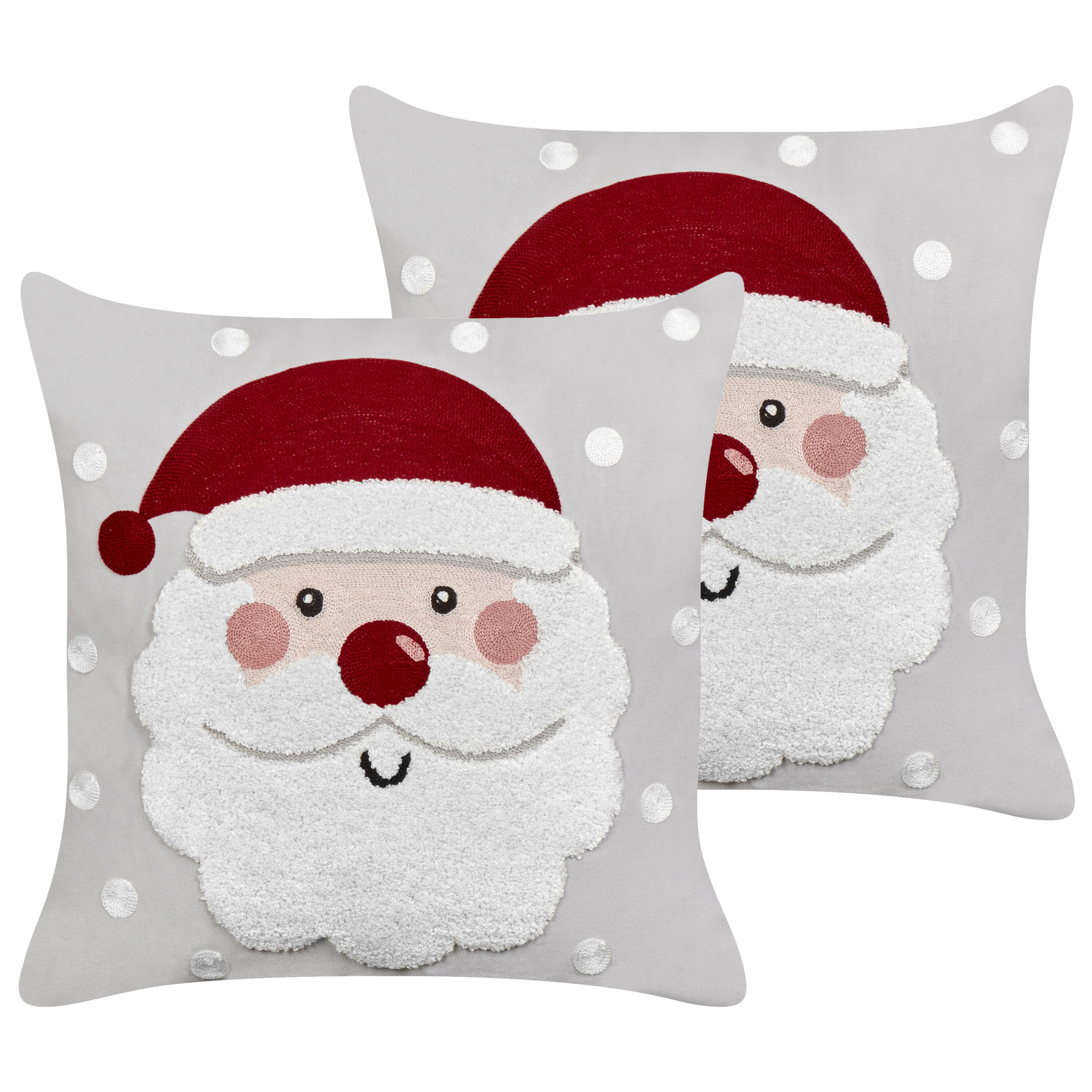 Set med 2 prydnadskuddar SWEETENER 45 x 45 cm Sammet Grå