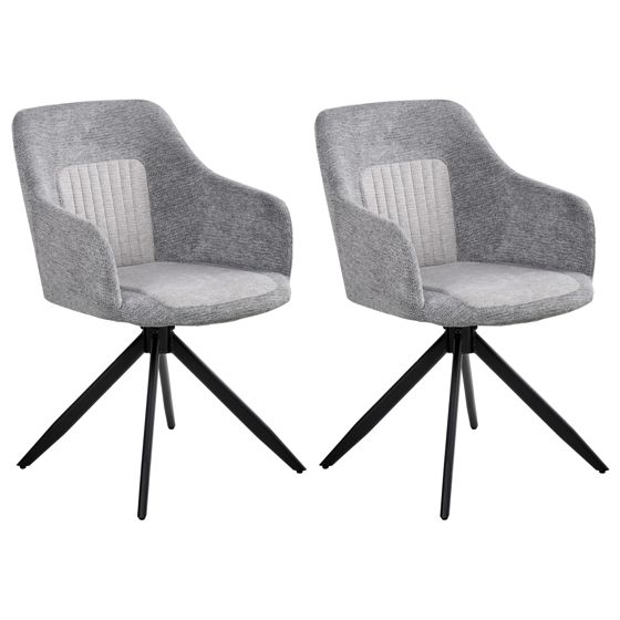 Set med 2 matstolar Vridbar LIKELY Grå