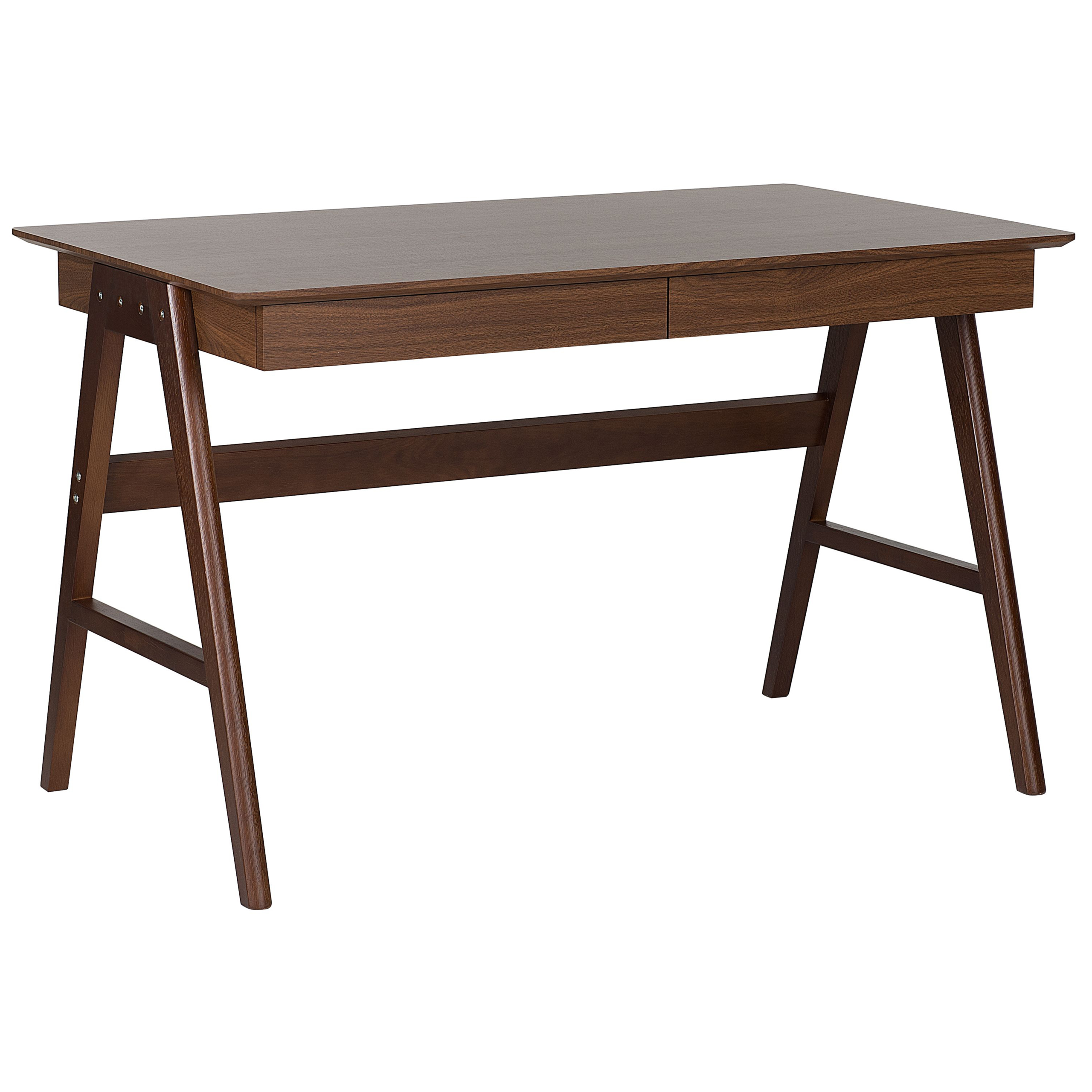 Skrivbord SHESLAY 120 cm 70 cm med lådor Mörkbrun