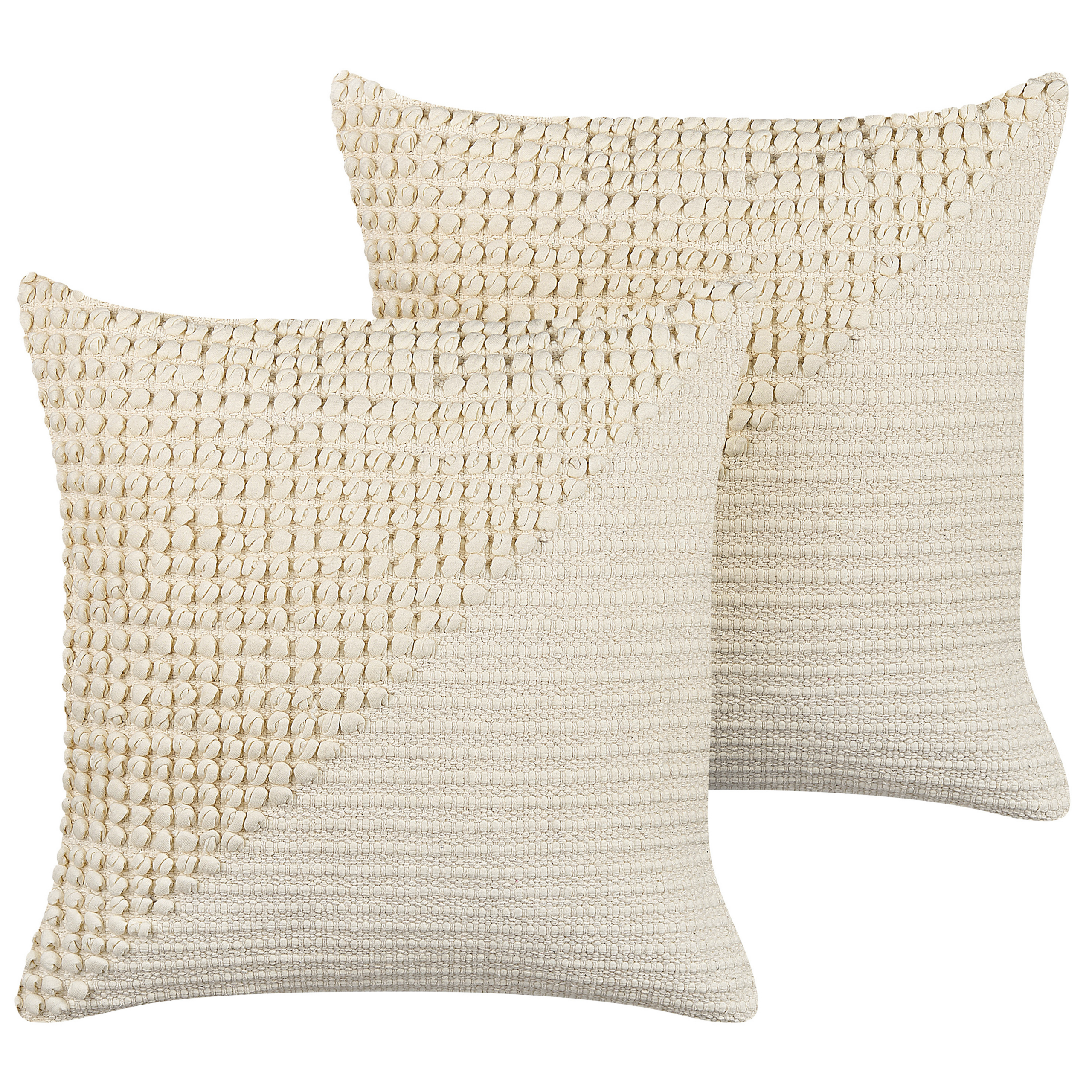 Set med 2 prydnadskuddar PELLAEA 45 x 45 cm Bomull Ljusbeige Geometriskt tryck
