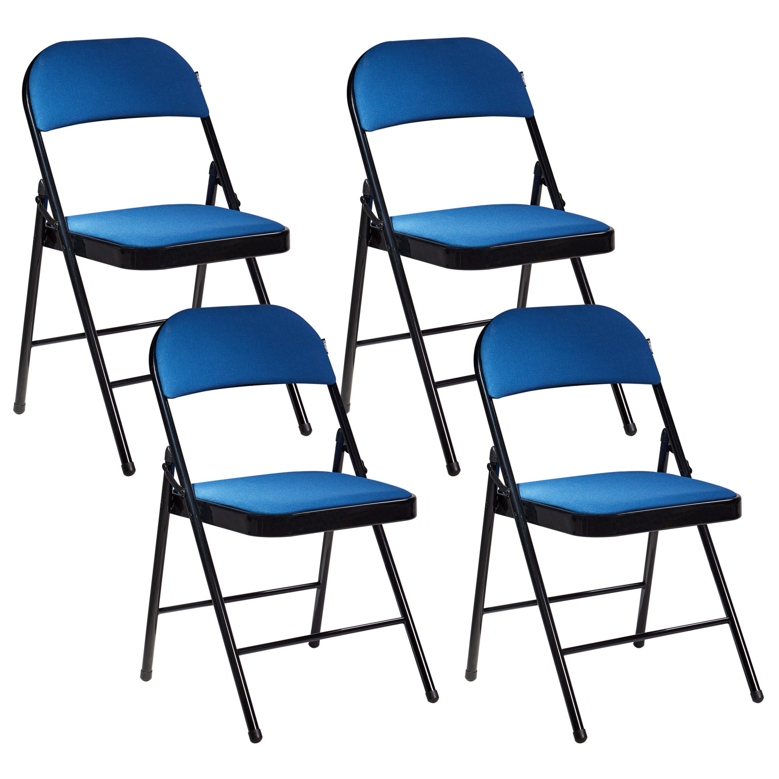Set med 4 hopfällbara stolar SPARKS Metall Blå/ Svart