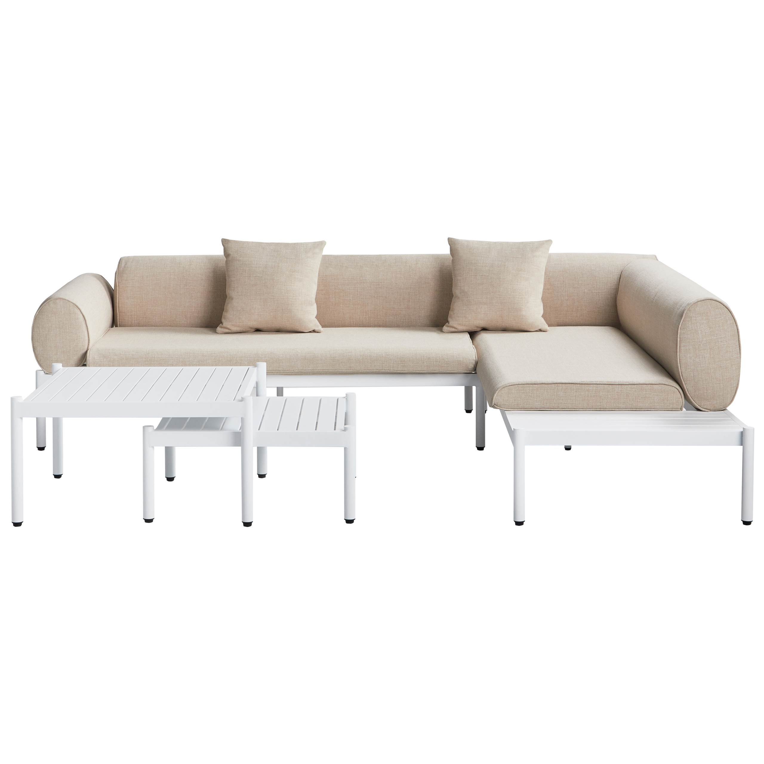 Trädgårdshörnsoffa med bord 5-sits RASIGLIA Metall Beige Vänstervänd