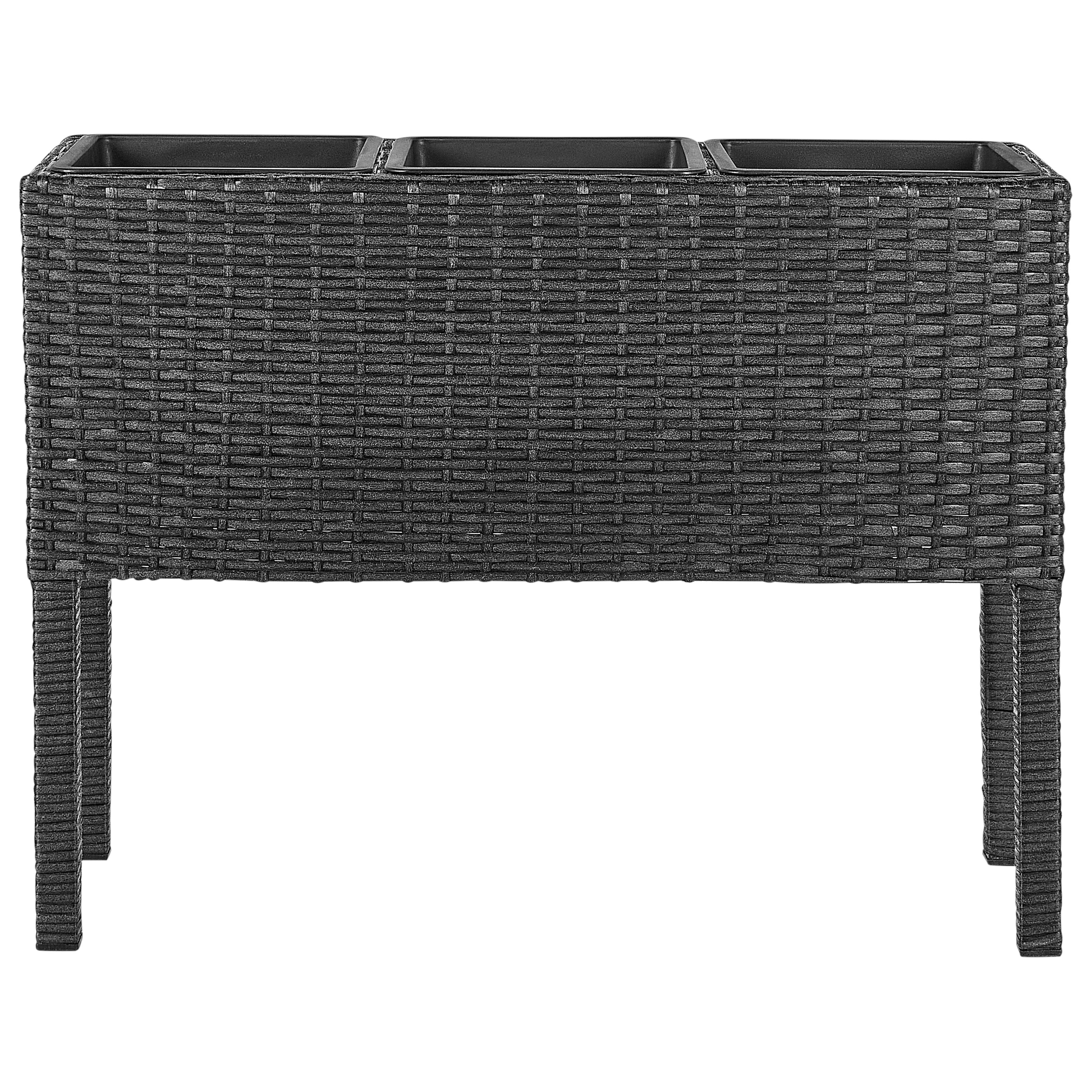 Upphöjd växtkruka CARAGANA 77 cm Konstrotting Svart