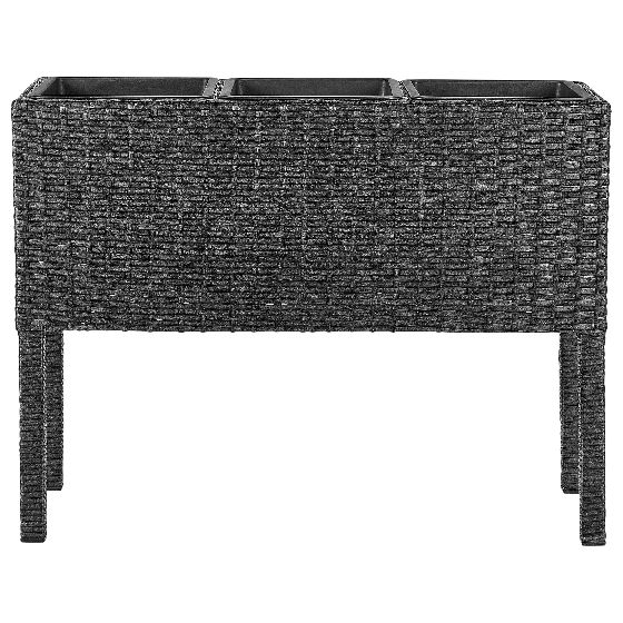 Upphöjd växtkruka CARAGANA 77 cm Konstrotting Svart