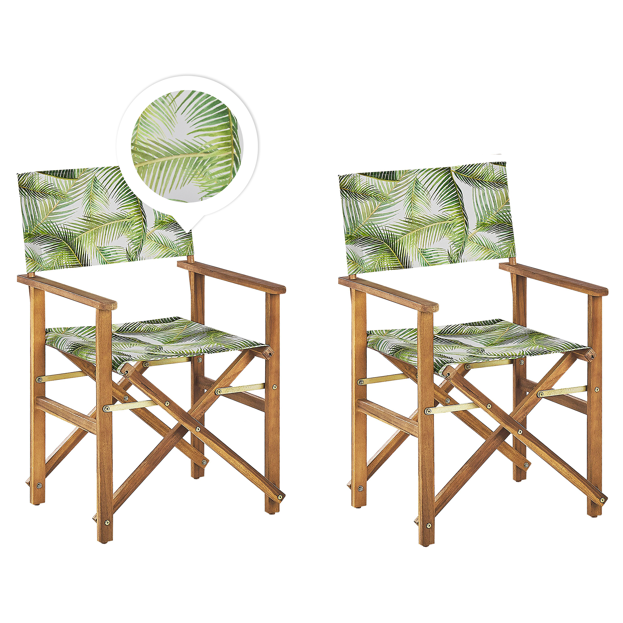 Set med 2 trädgårdsstolar CINE Akaciaträ Ljusgrön
