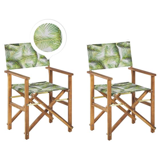 Set med 2 trädgårdsstolar CINE Akaciaträ Ljusgrön