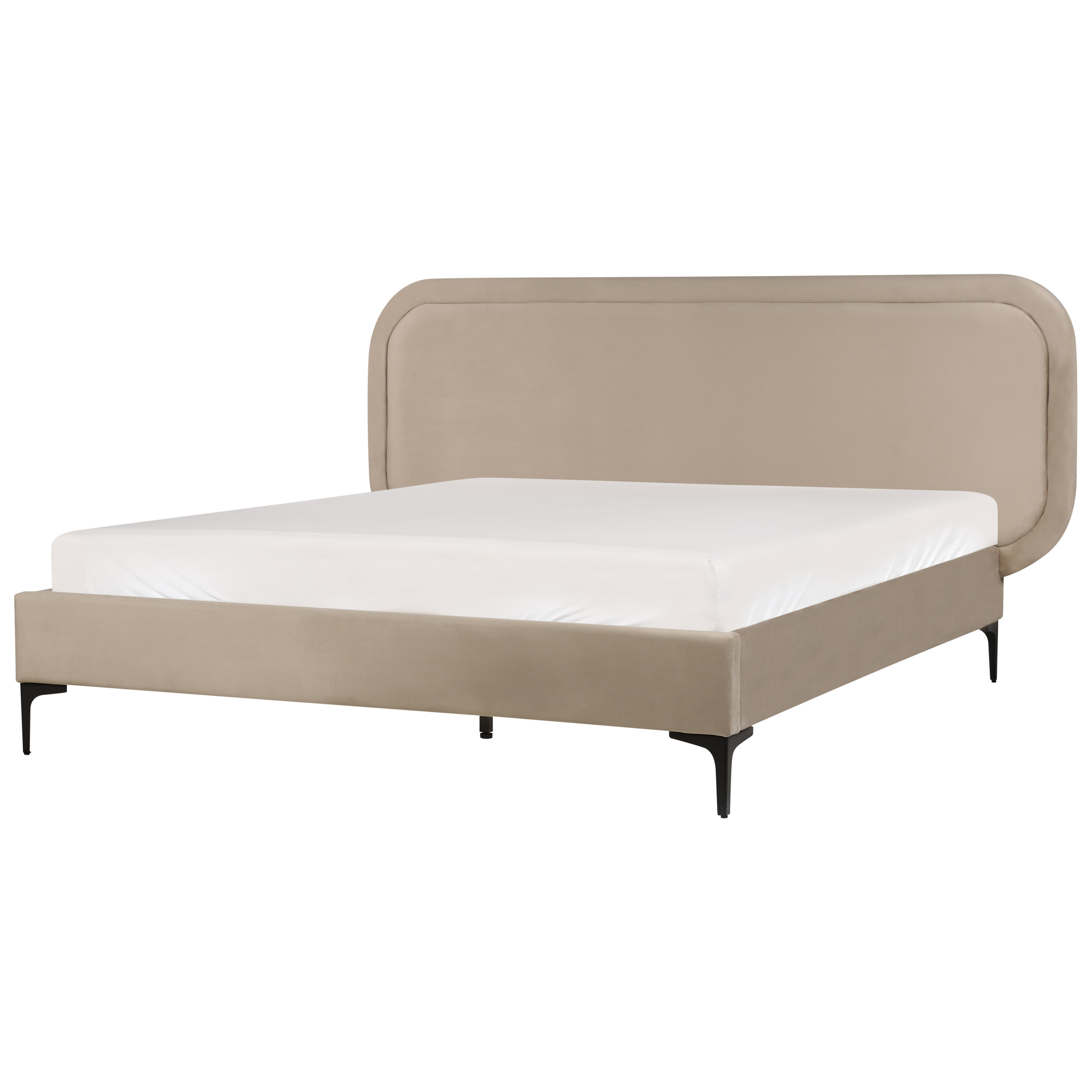 Säng med lamellram Sammet SUZETTE 140 x 200 cm Beige