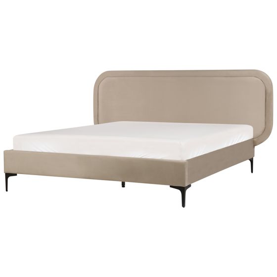 Säng med lamellram Sammet SUZETTE 140 x 200 cm Beige