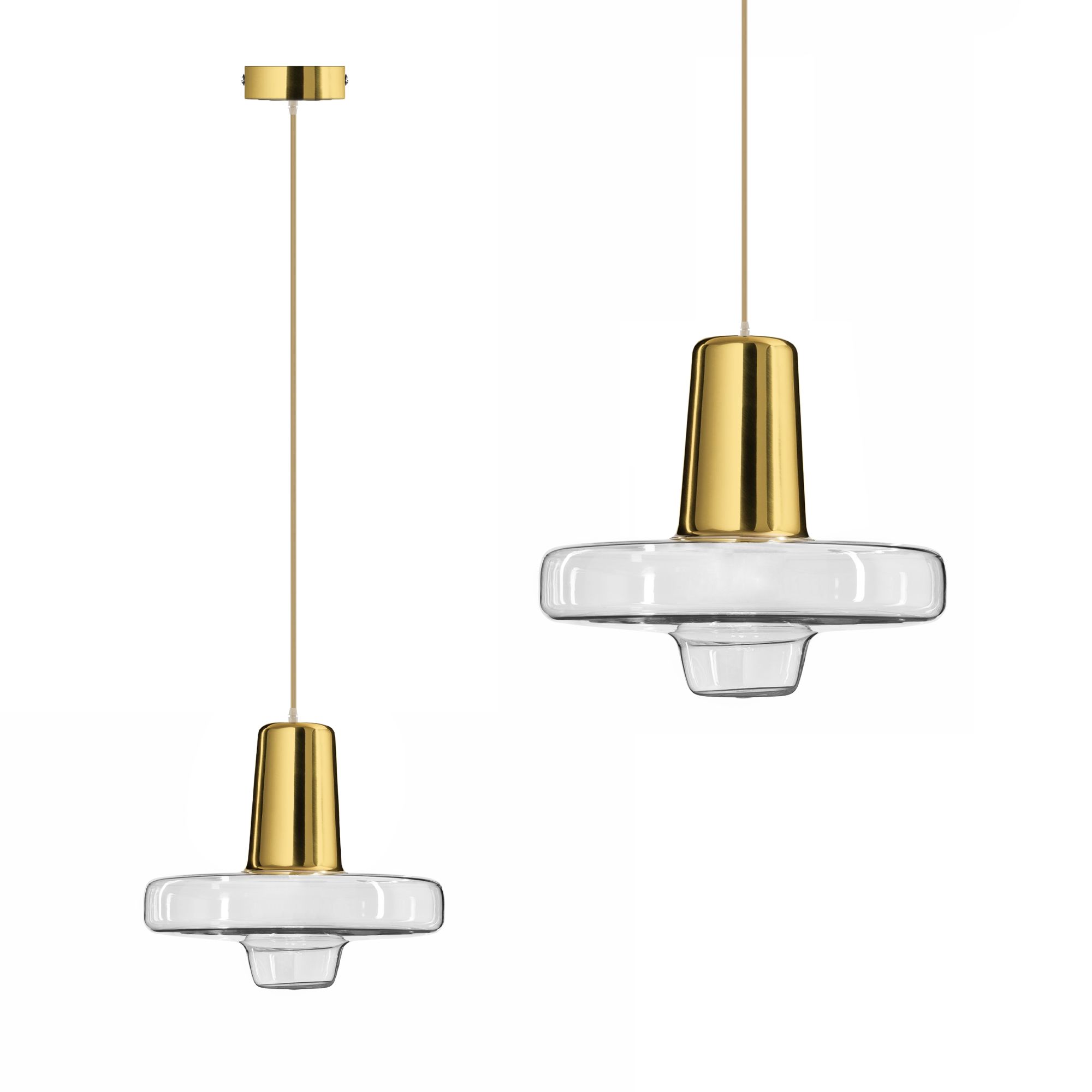 TOOLIGHT hängande taklampa APP553-1CP LED Guld 12x25x80cm