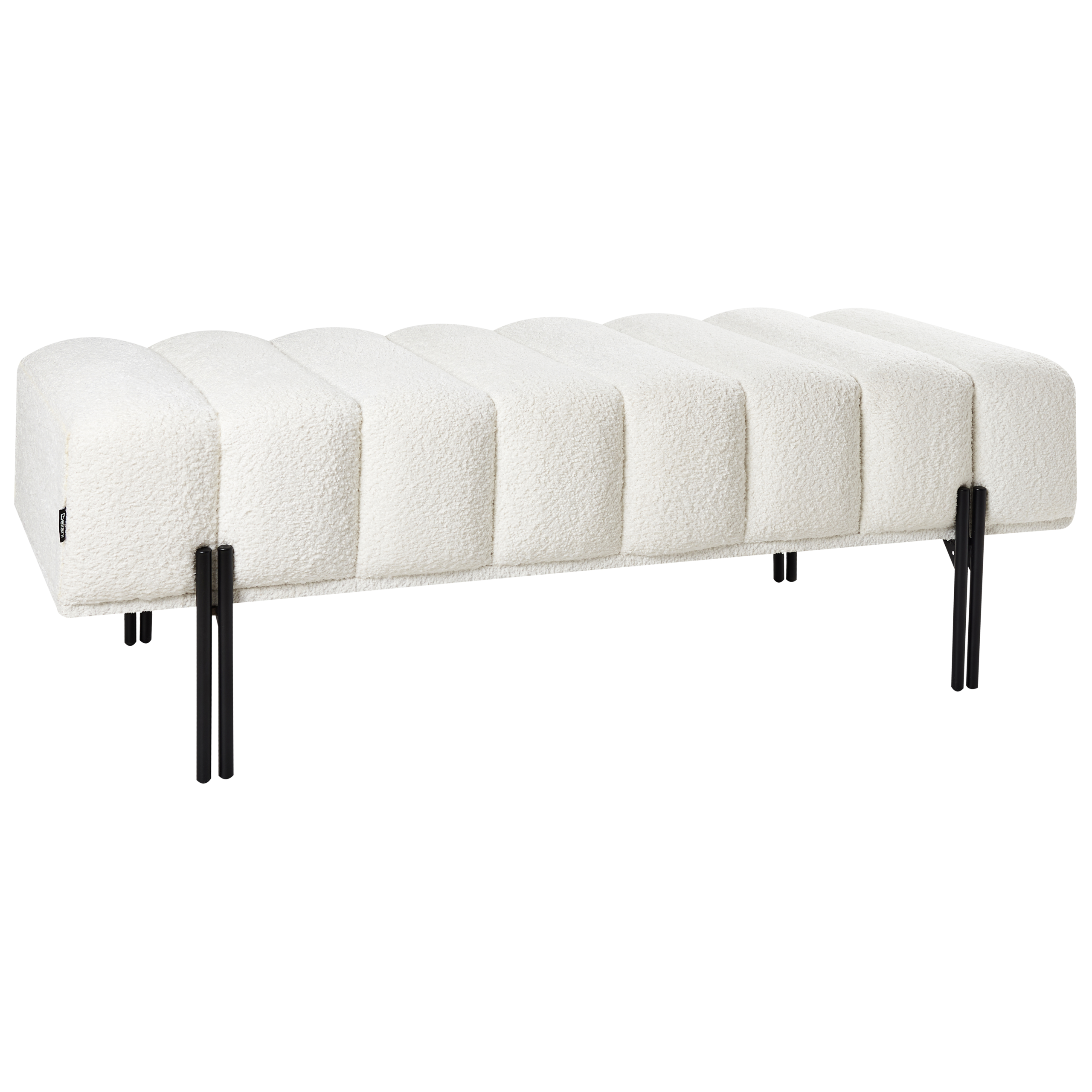 Klädd bänk CAREY Chenille Off-White