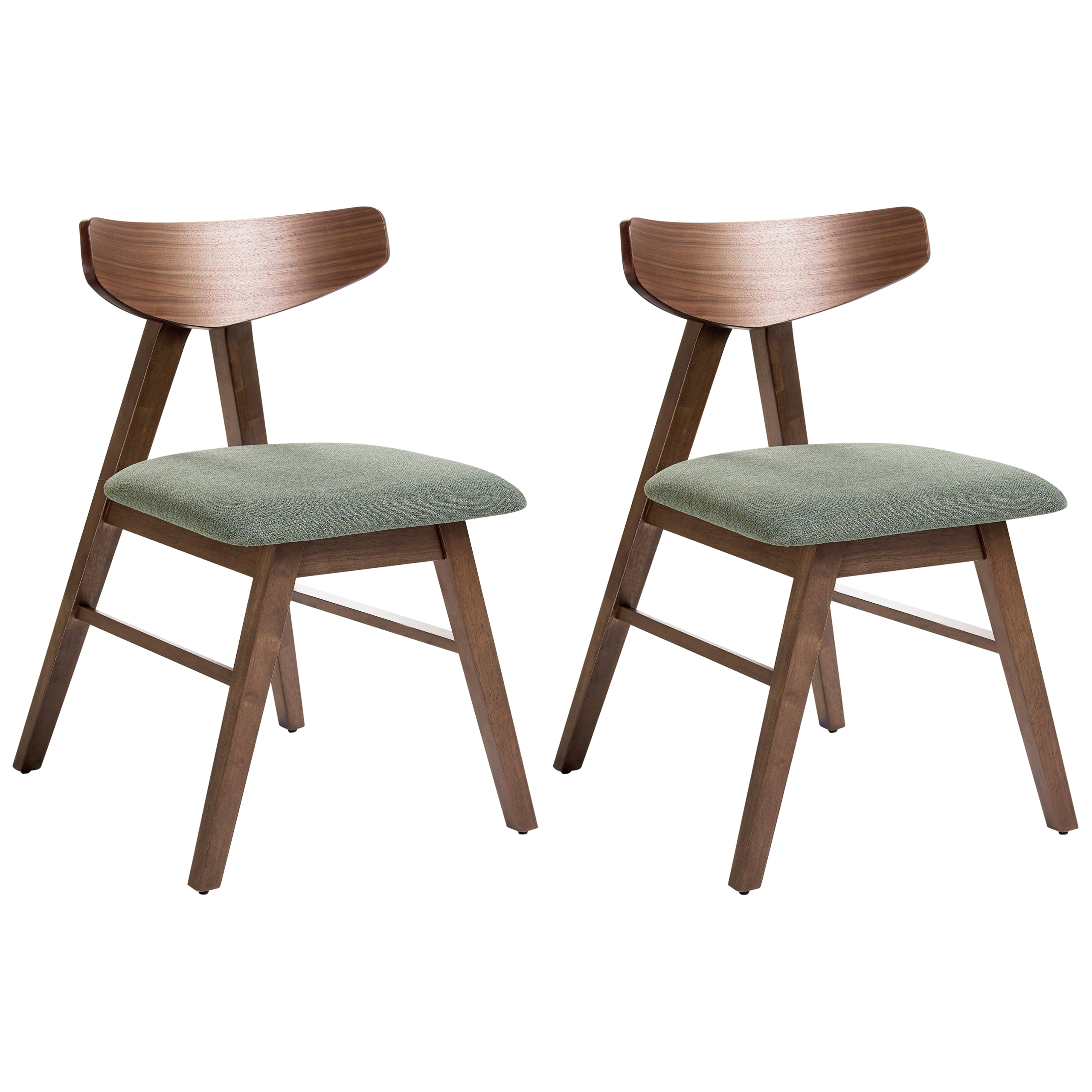 Set med 2 matstolar LACOTA Trä Brun/ Grön