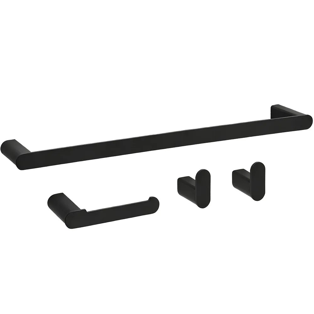 REA Set Med Badrumskrokar MATI Svart, 60x6,8x3cm