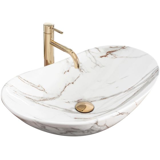 REA Bänkskål ROYAL SHINY AIAX Vit, 62x36x16cm