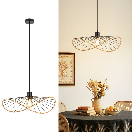 NETTLIFE pendellampa svart retro bohemisk pendellampa E27 50cm (utan glödlampa)