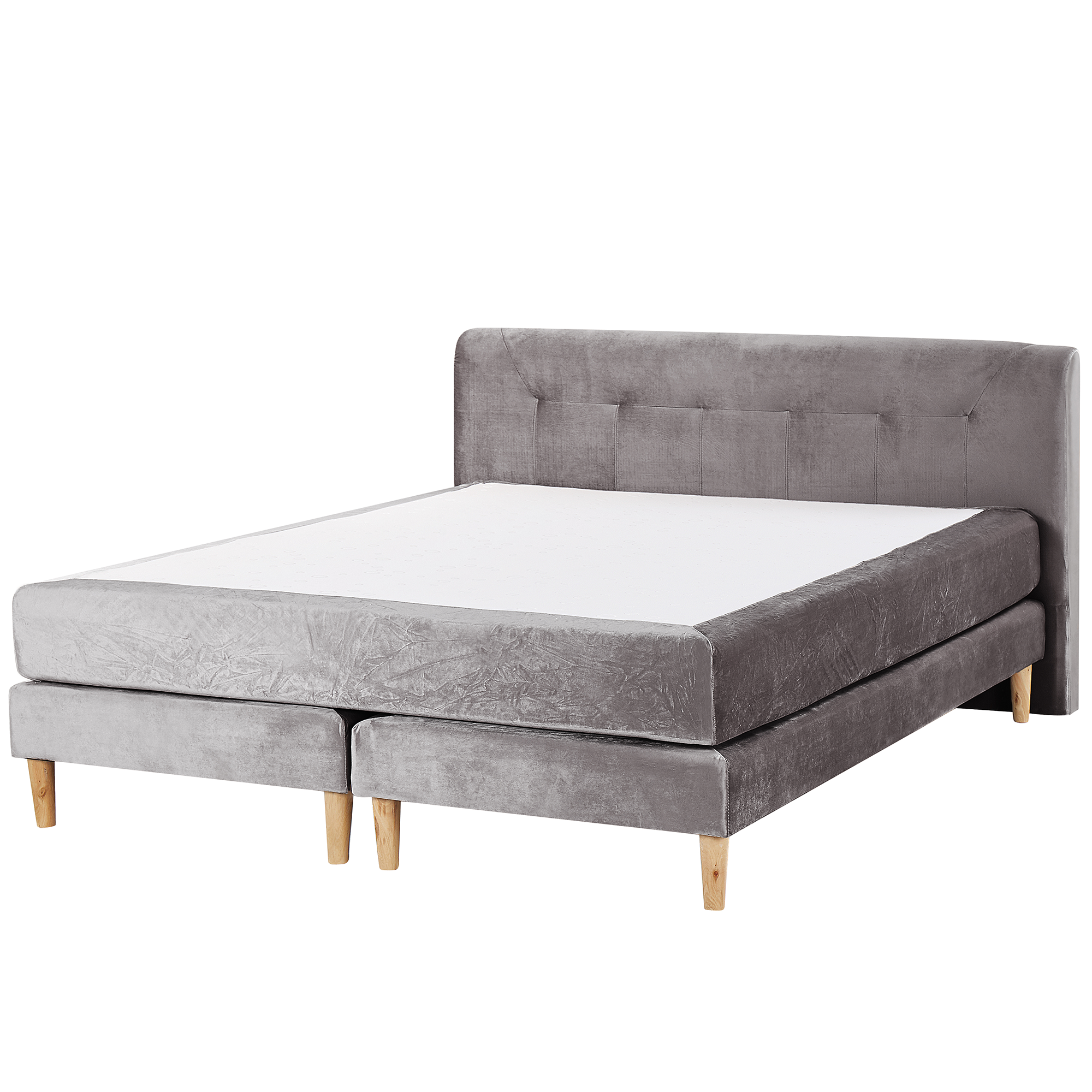 Kontinentalsäng Sammet MARQUISE 160 x 200 cm Grå