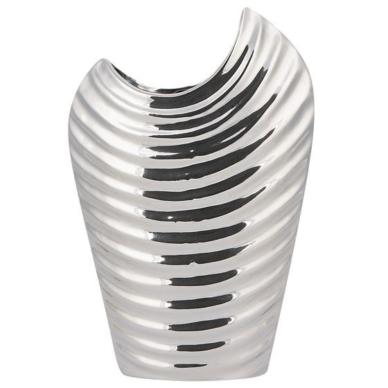 Dekorationsvas ECETRA 26 cm Stengods Silver