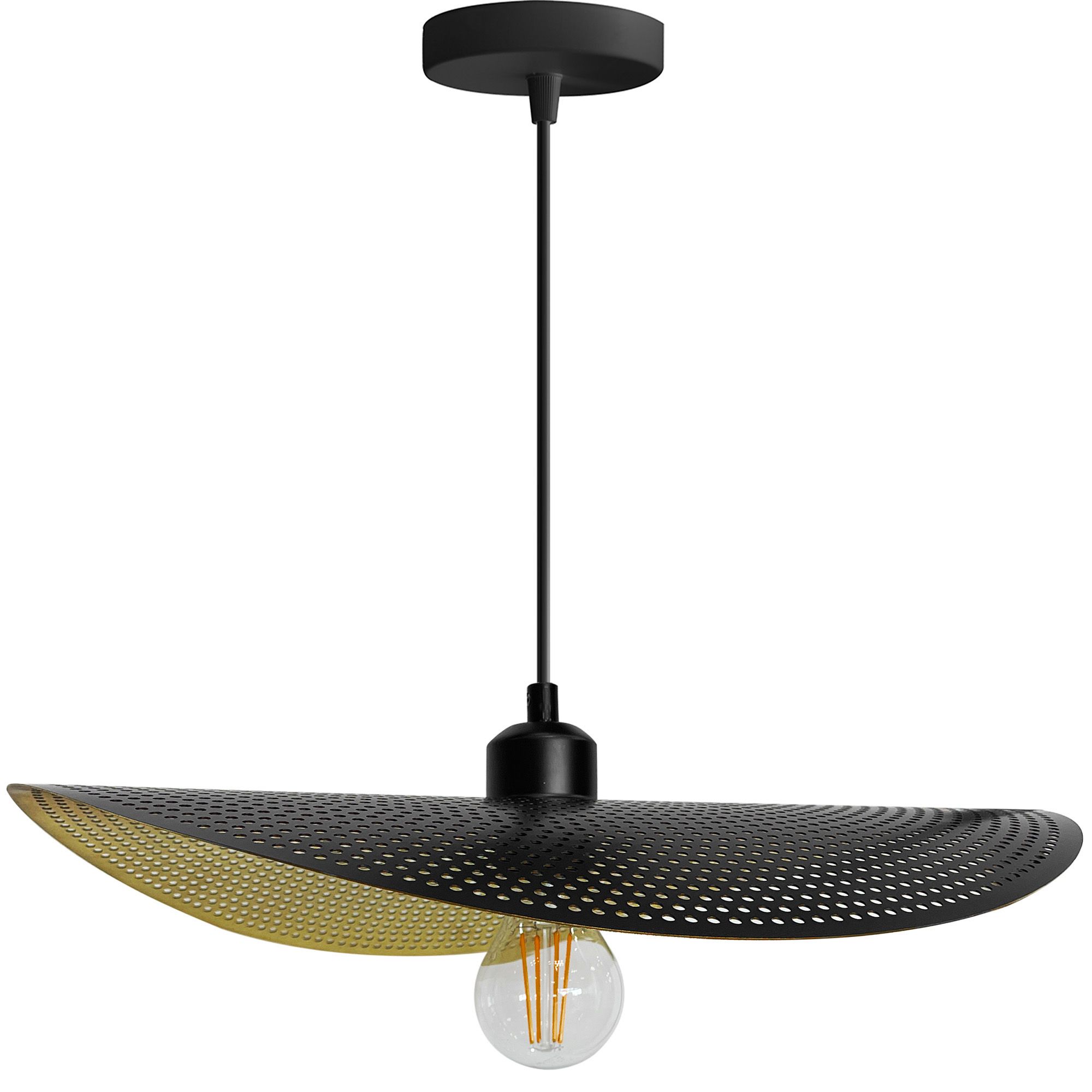 TOOLIGHT hängande taklampa APP1470-1CP Svart/Borstat guld 40x38x10cm