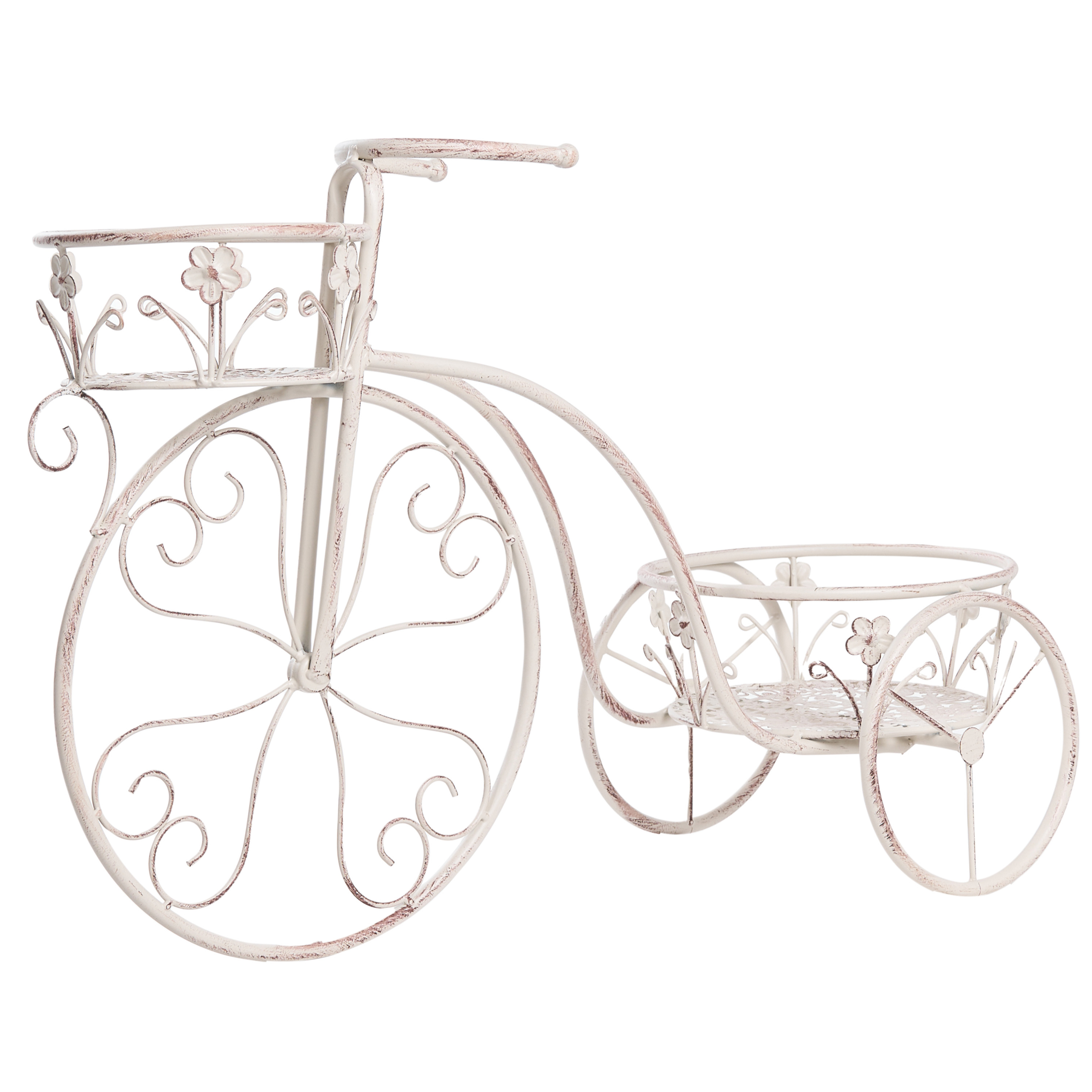 Växtställ Cykel WILDROSE 66 cm Metall Off-White