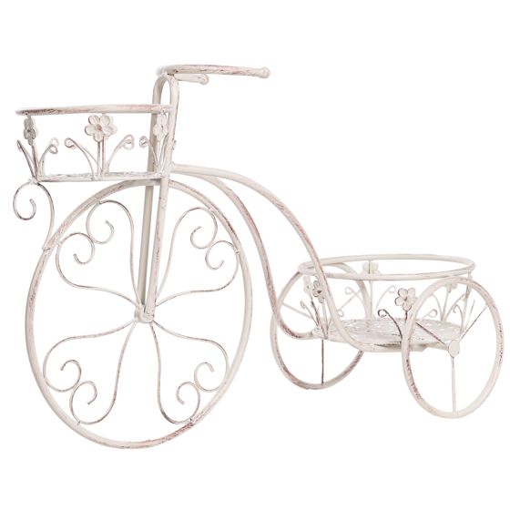 Växtställ Cykel WILDROSE 66 cm Metall Off-White