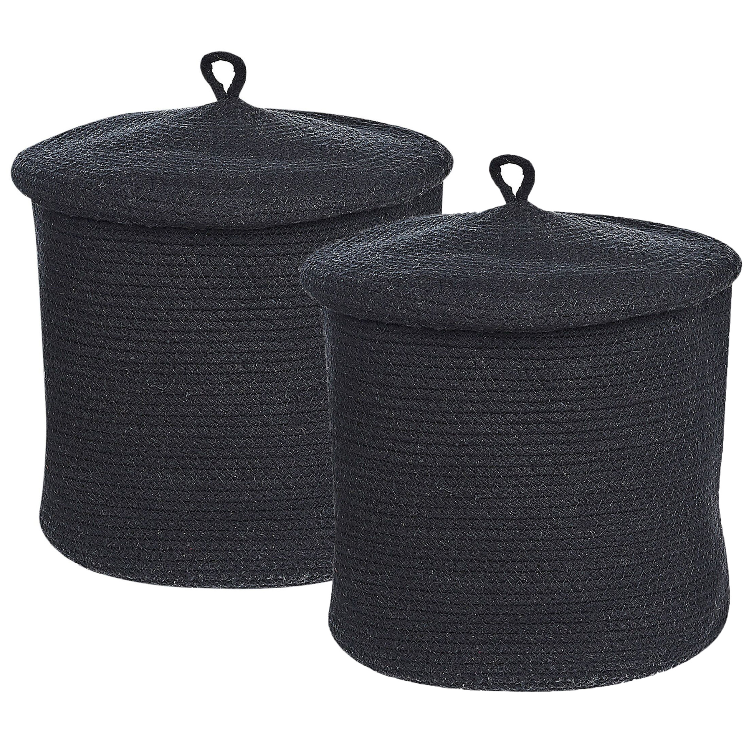 Set med 2 korgar SILOPI Bomull Svart