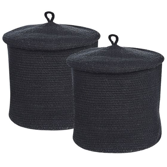 Set med 2 korgar SILOPI Bomull Svart