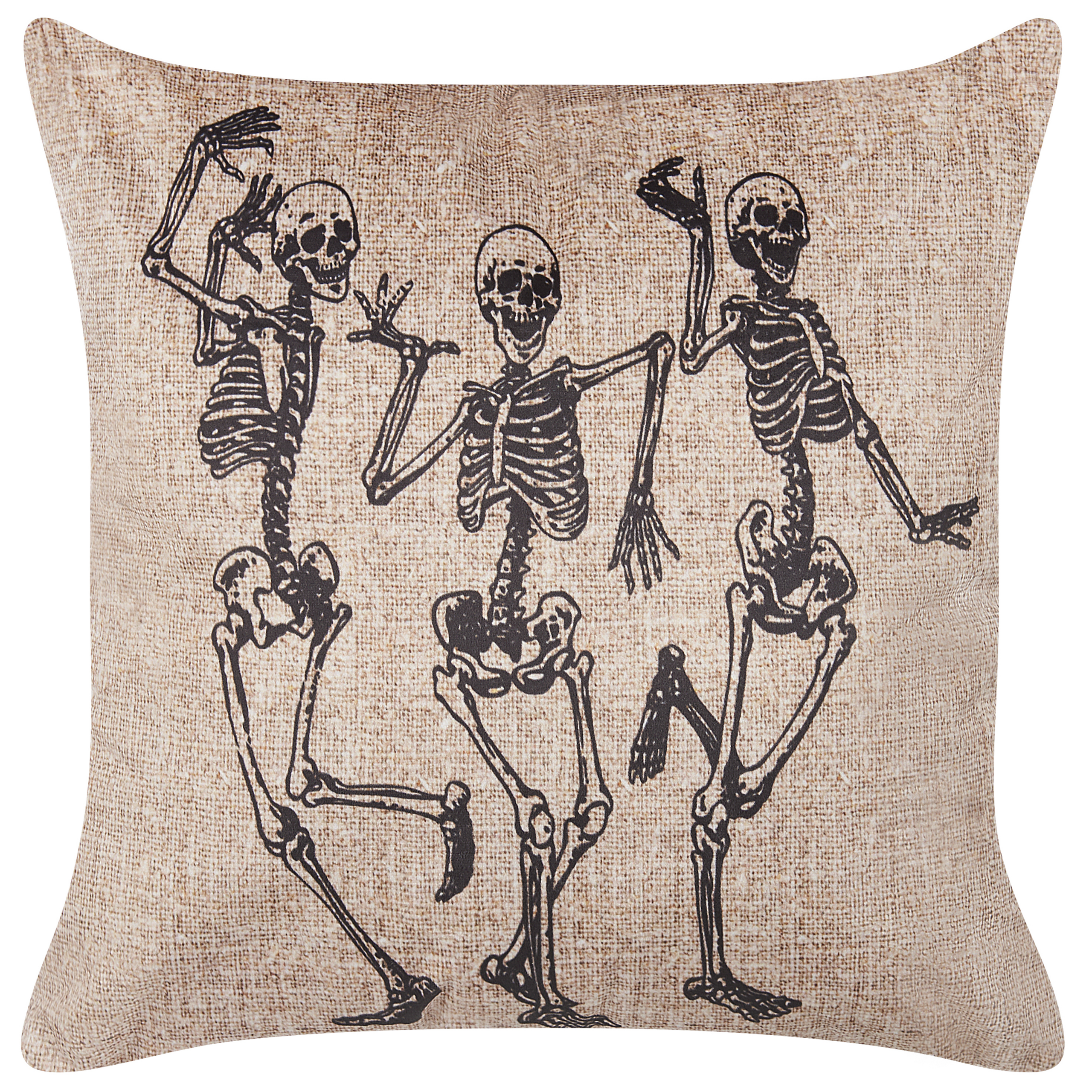 Prydnadskudde MORTESTI 45 x 45 cm Sammet Ljusbeige Abstrakt tryck