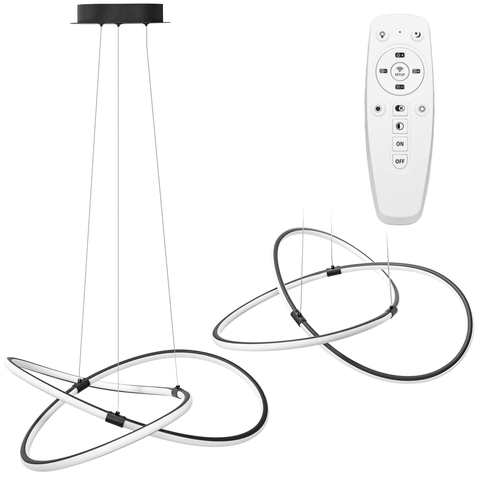 TOOLIGHT hängande taklampa APP1193-CP Svart 54x54x13cm