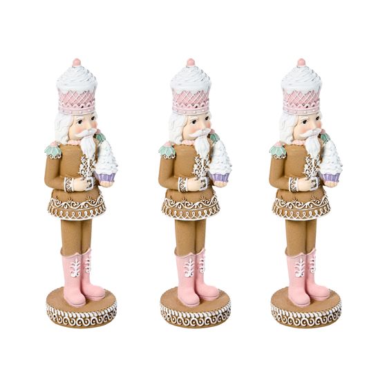 Set med 3 figuriner PERTTULA 31 cm Nötknäckare Flerfärgad
