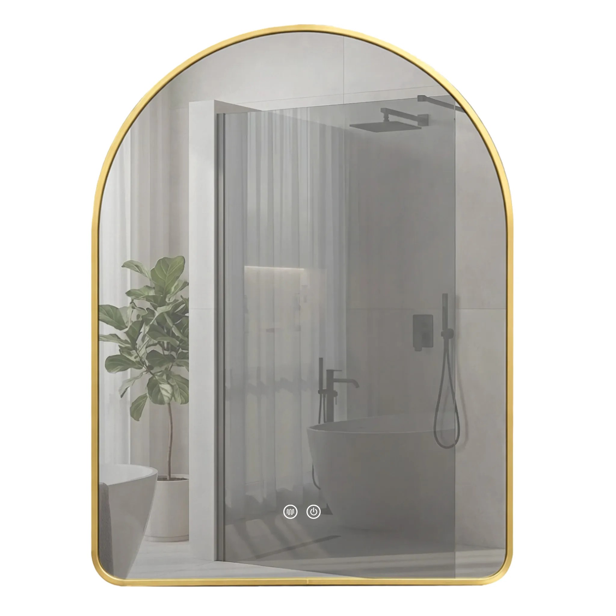 REA spegel Camlot 80x60 Led Borstat guld 60x80x2cm