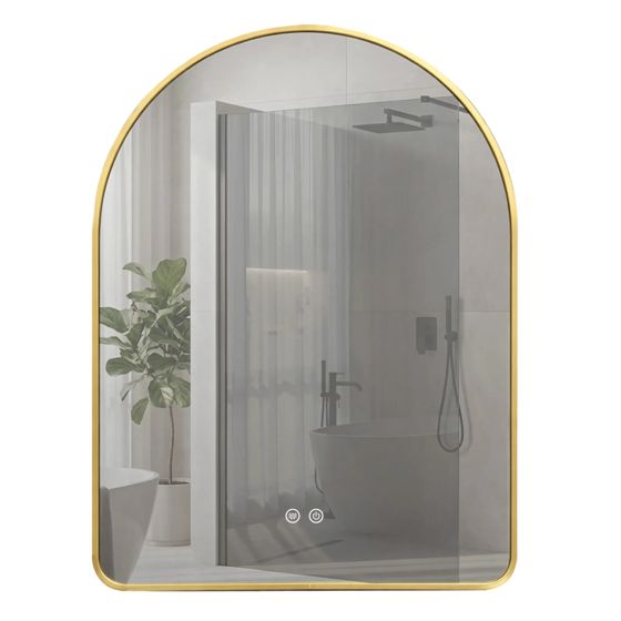 REA spegel Camlot 80x60 Led Borstat guld 60x80x2cm