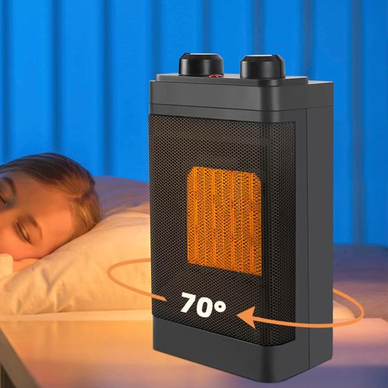 NETTLIFE PTC keramisk värmefläkt 1500W, 3 tysta driftslägen, 70°C termostat, oscillation, överhettningsskydd