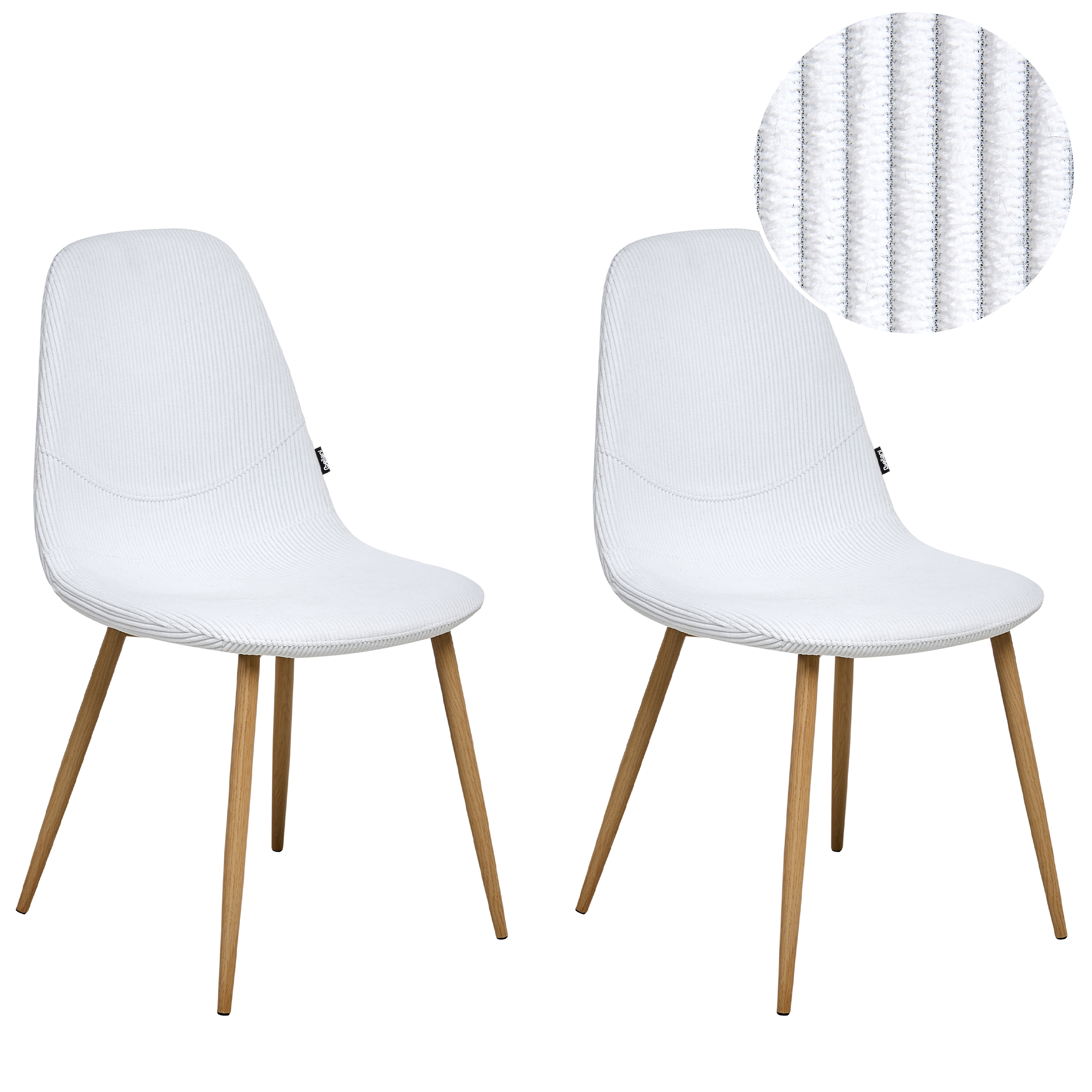Set med 2 matstolar HILDEN Manchester Vit