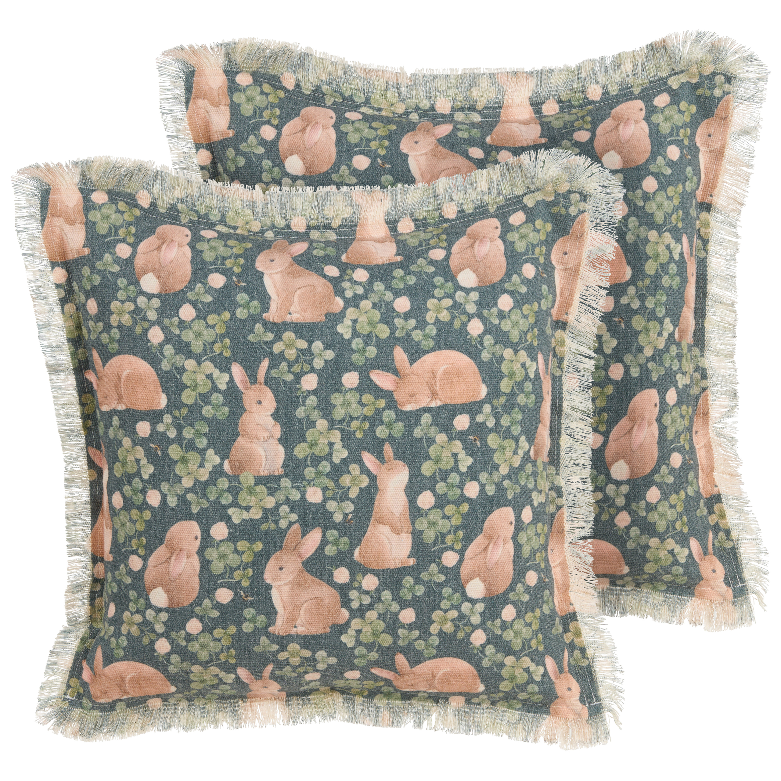 Set med 2 prydnadskuddar ALSTROEMERIA 45 x 45 cm Bomull Grön Djurtryck