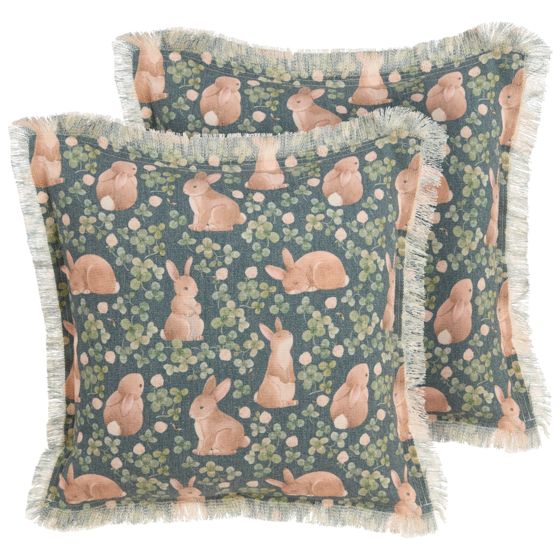 Set med 2 prydnadskuddar ALSTROEMERIA 45 x 45 cm Bomull Grön Djurtryck