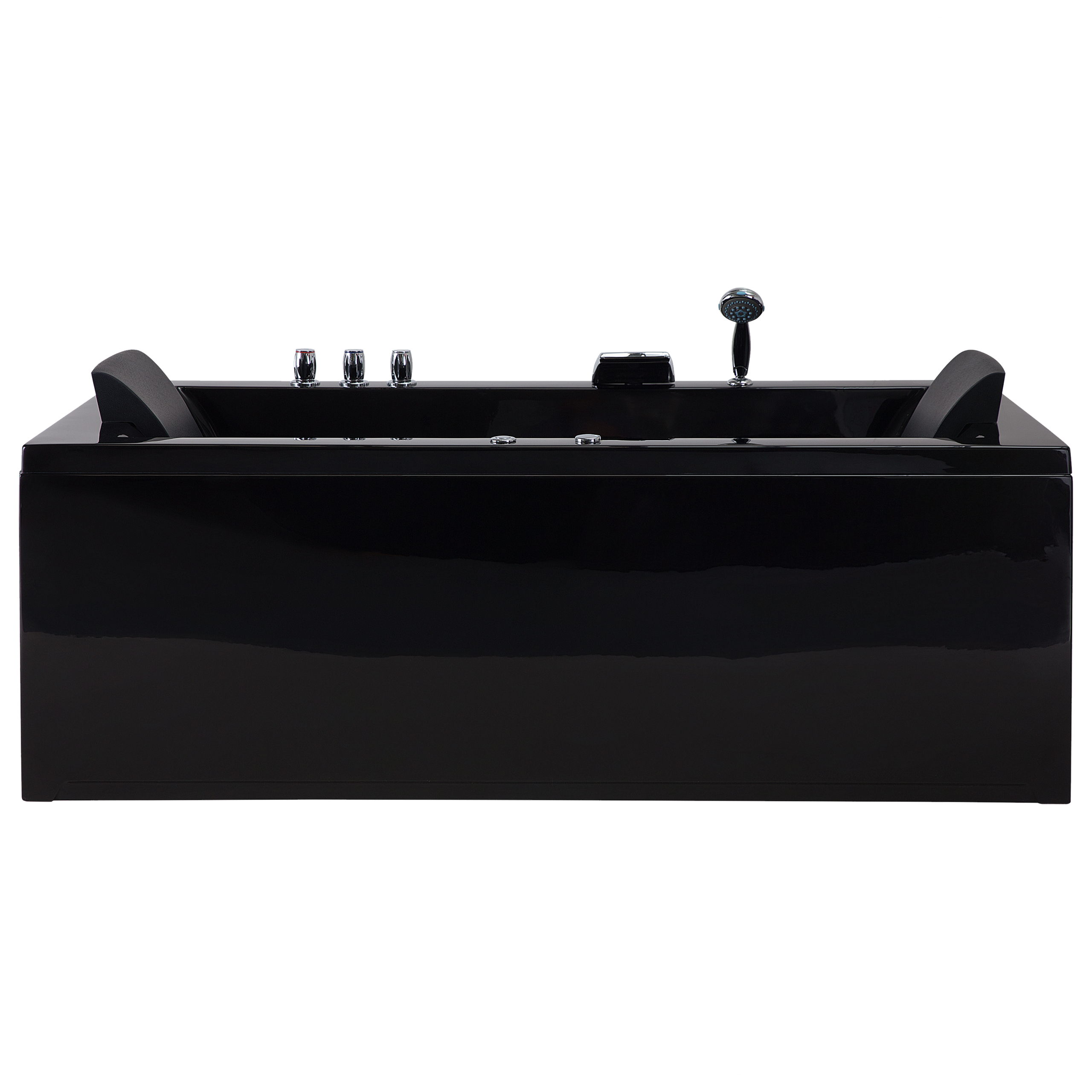Hörnbubbelbadkar med LED VARADERO 1830 x 900 mm Svart Vänstervänd
