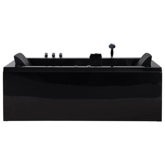 Hörnbubbelbadkar med LED VARADERO 1830 x 900 mm Svart Vänstervänd