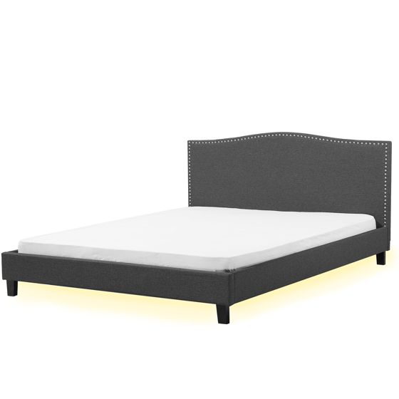 Säng med lamellram MONTPELLIER 180 x 200 cm LED Vit