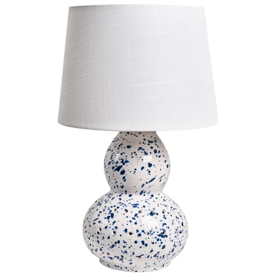 Bordslampa MACAL Keramik Vit/ Blå