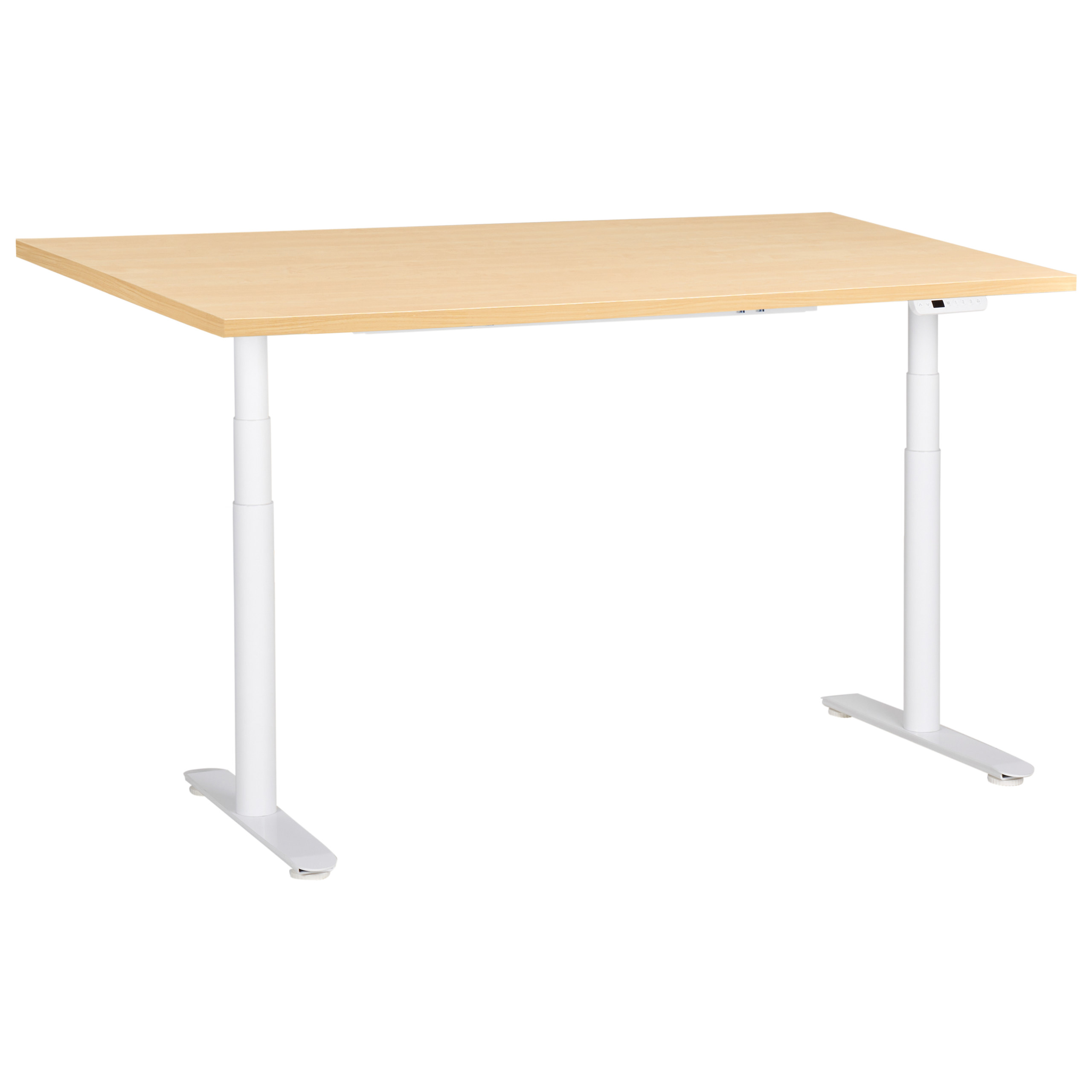 Elektriskt höj- och sänkbart skrivbord DESTINAS 160 cm 72 cm Ljusbrun/ Vit