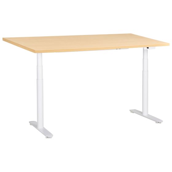 Elektriskt höj- och sänkbart skrivbord DESTINAS 160 cm 72 cm Ljusbrun/ Vit