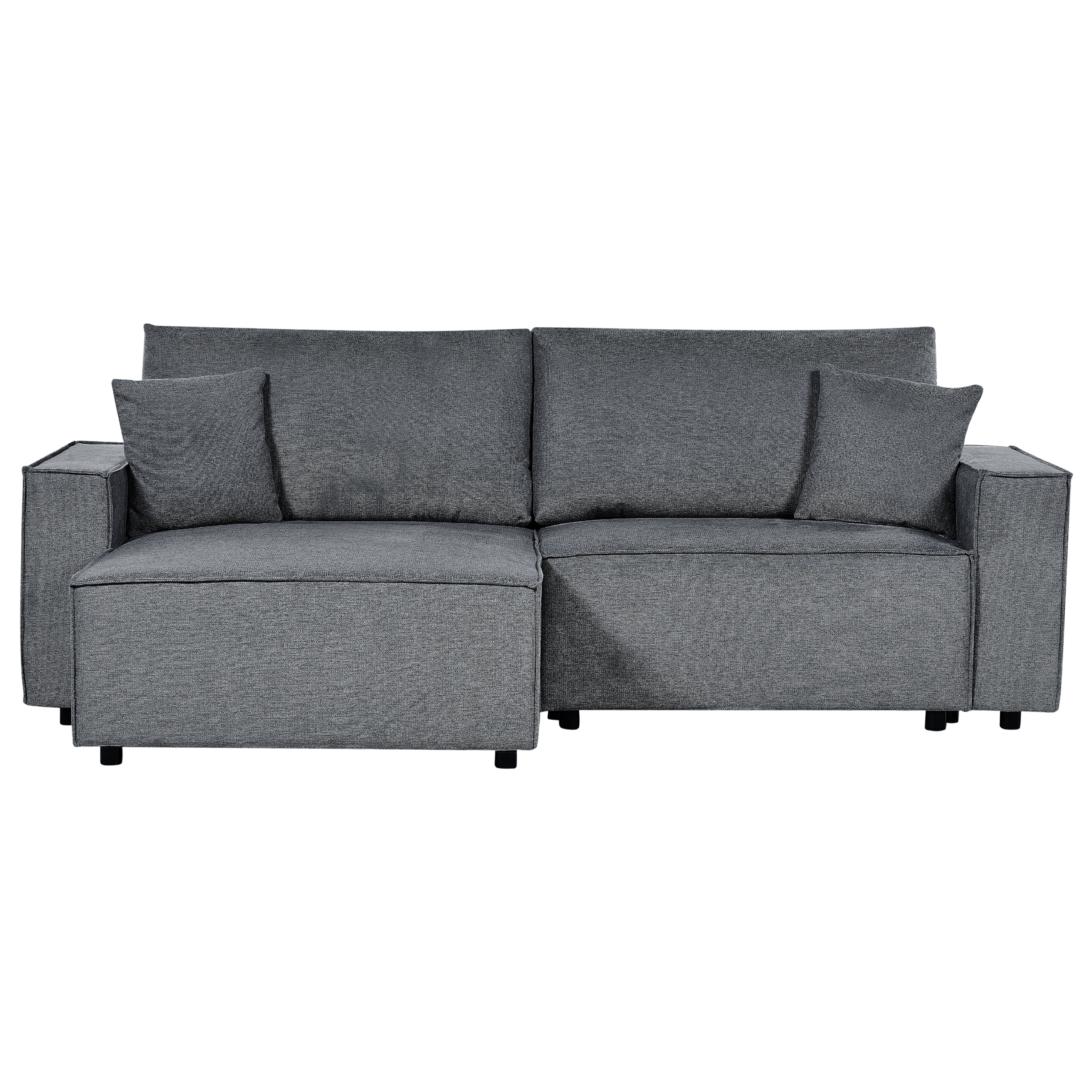 Hörnbäddsoffa 3-sits KARILA med förvaring Mörkgrå Högervänd