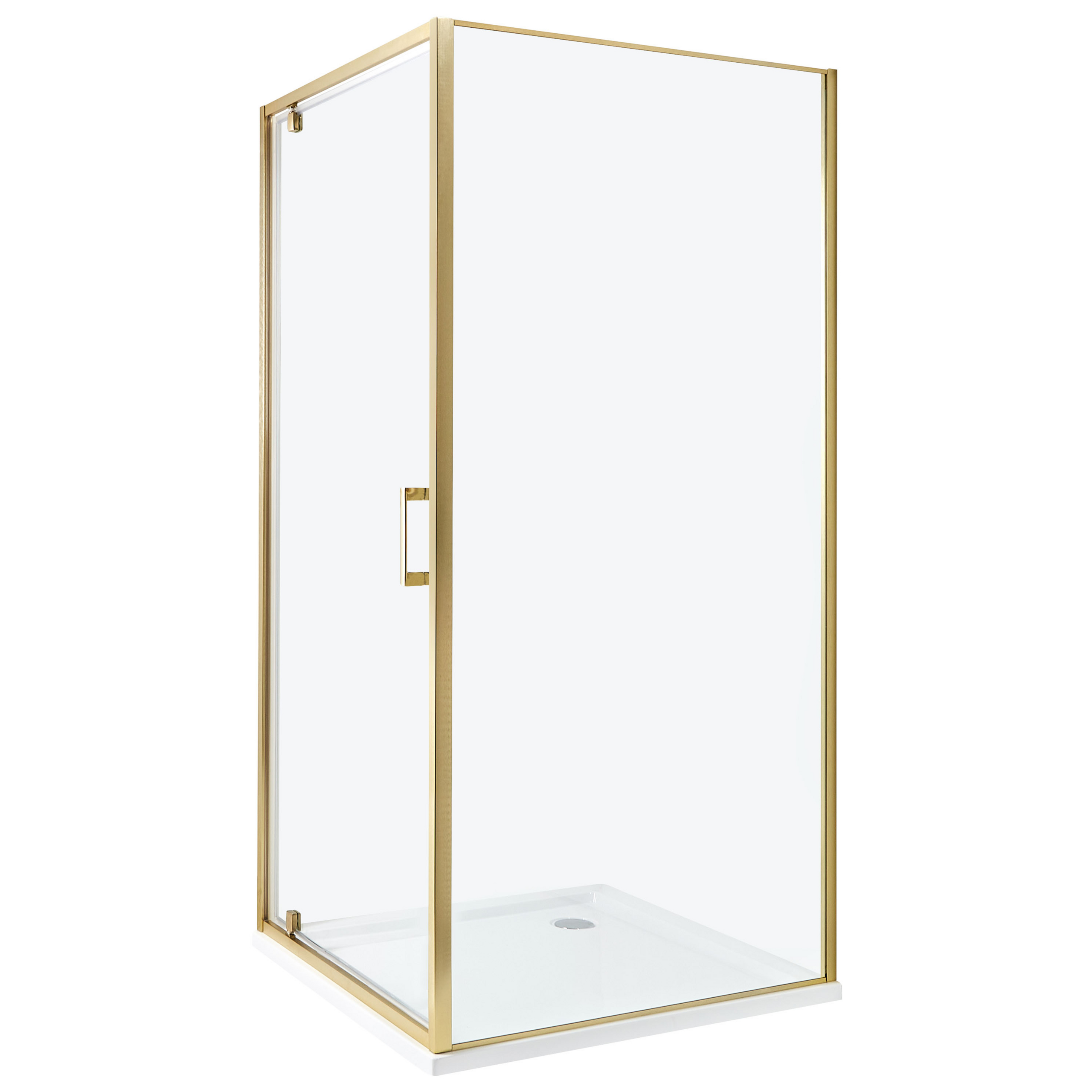 Duschväggar DARLI 900 x 900 x 1850 mm Guld