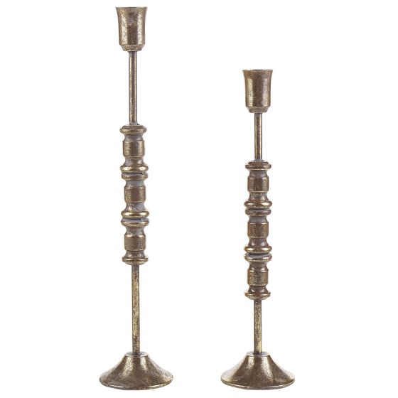 Set med 2 ljusstakar SALAMINA 63/49 cm Metall Guld