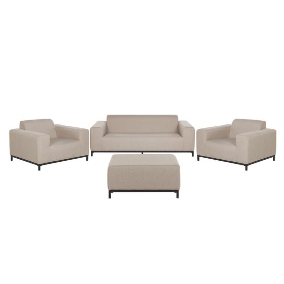 Trädgårdssoffgrupp med bord 5-sits ROVIGO Beige