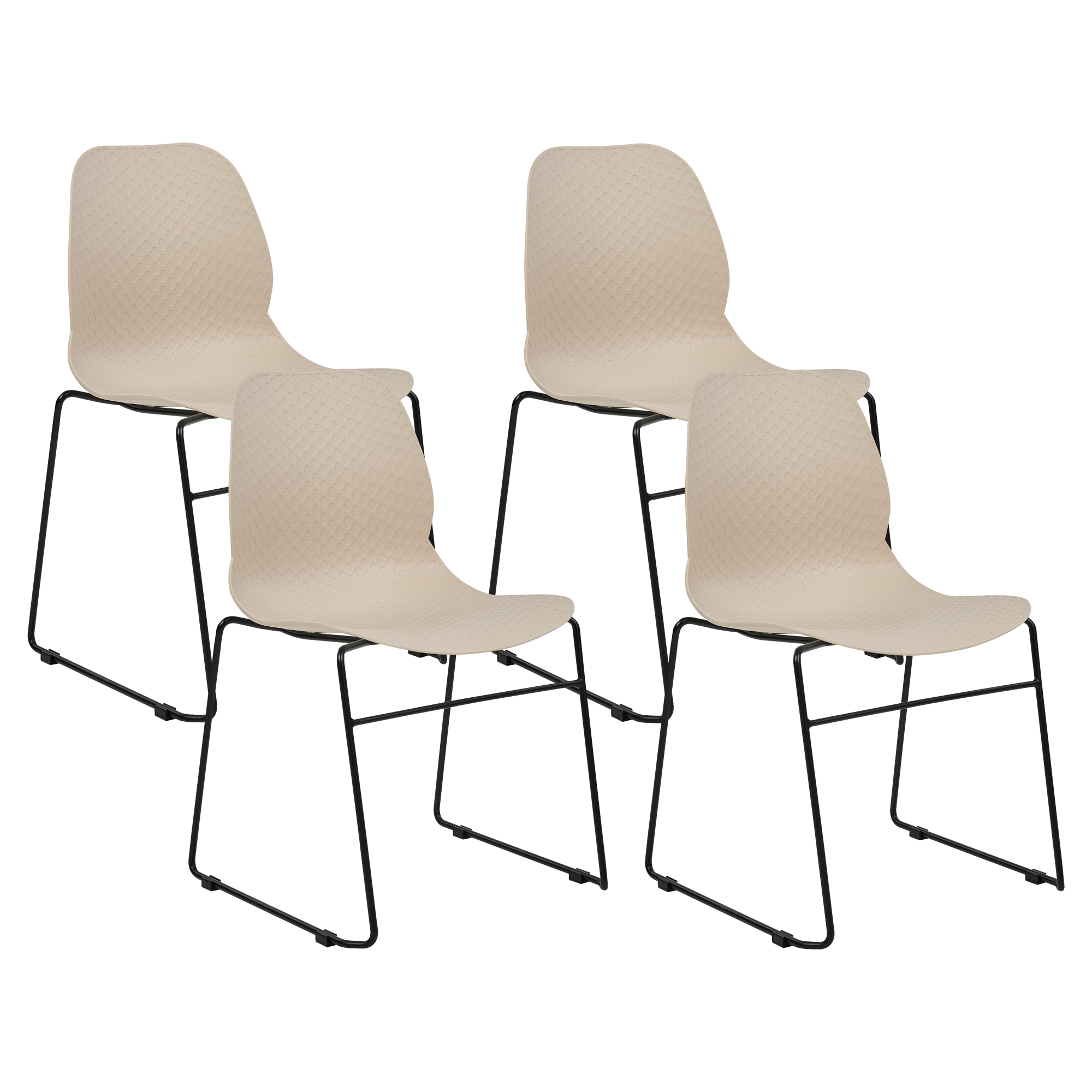 Set med 4 konferensstolar PANORA Beige